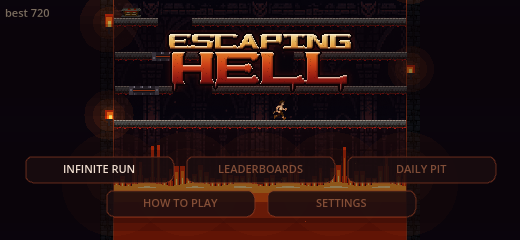 The title screen, looking out over the lake of fire.